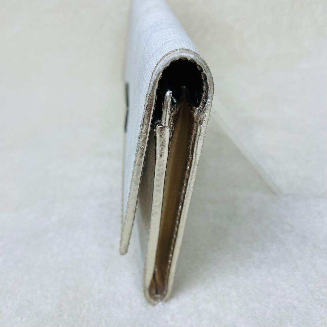 GUCCI グッチ 長財布 GGシマ PVCレザー 白 シルバー ウォレット