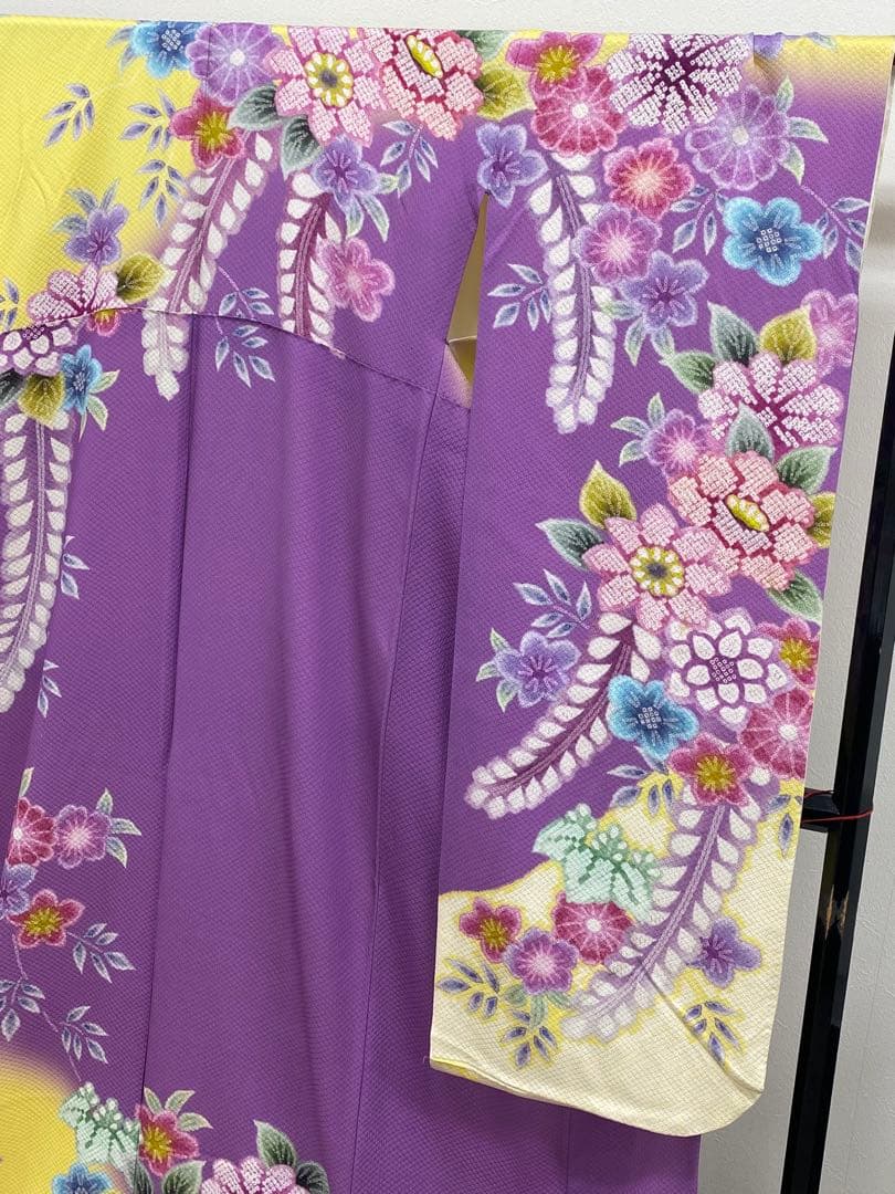 振袖 豪華 ふくれ織紋意匠 染め絞り柄 身丈172cm