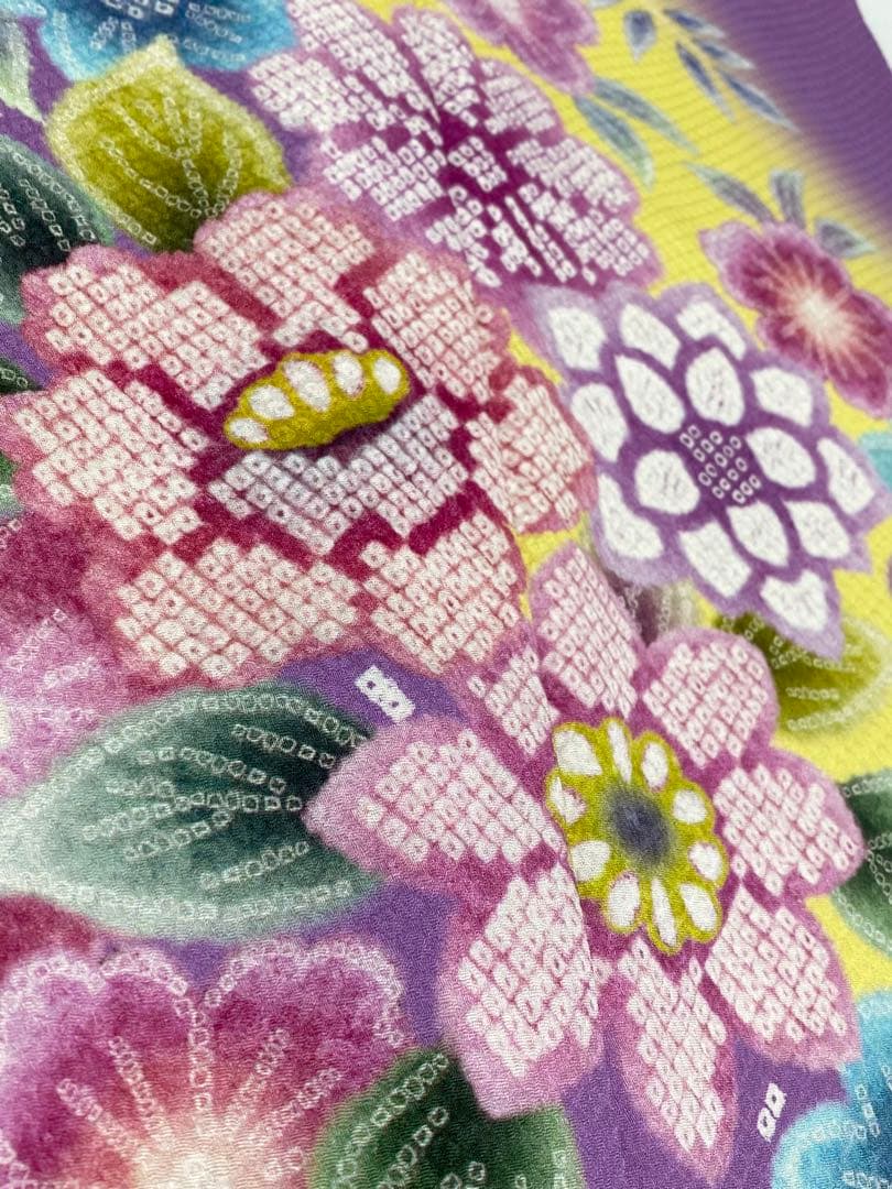 振袖 豪華 ふくれ織紋意匠 染め絞り柄 身丈172cm