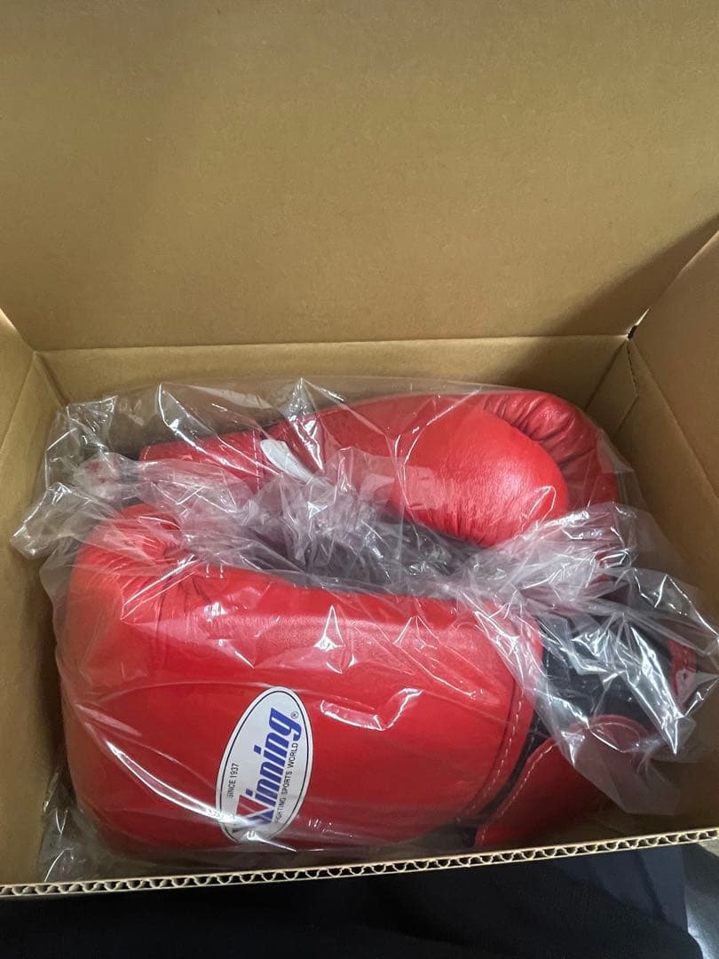 未使用 赤 8オンス ボクシンググローブ