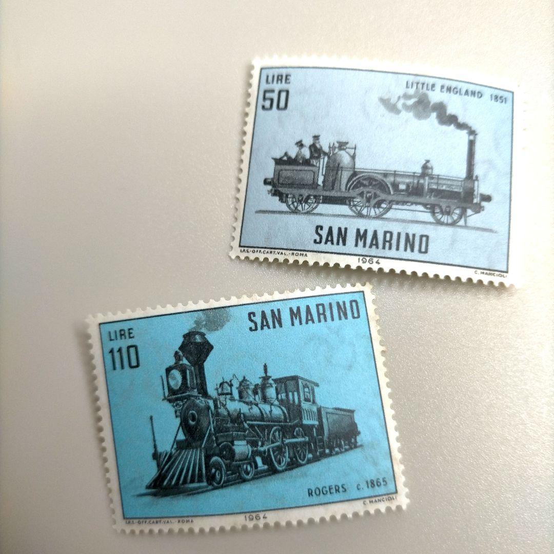 2068 外国切手 サンマリノ 機関車 シリーズ 10種 未使用