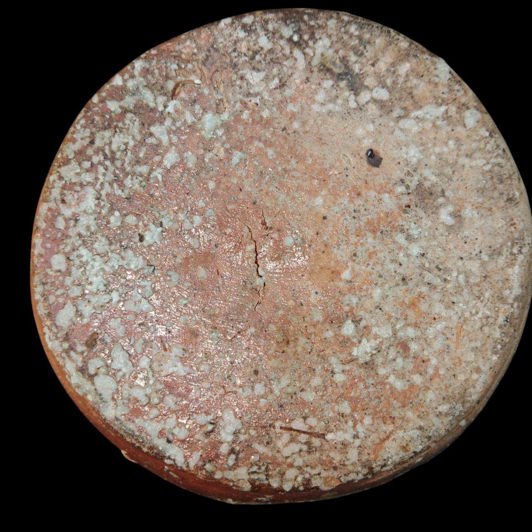 古信楽焼　踞壺　茶壺　窯変灰被り