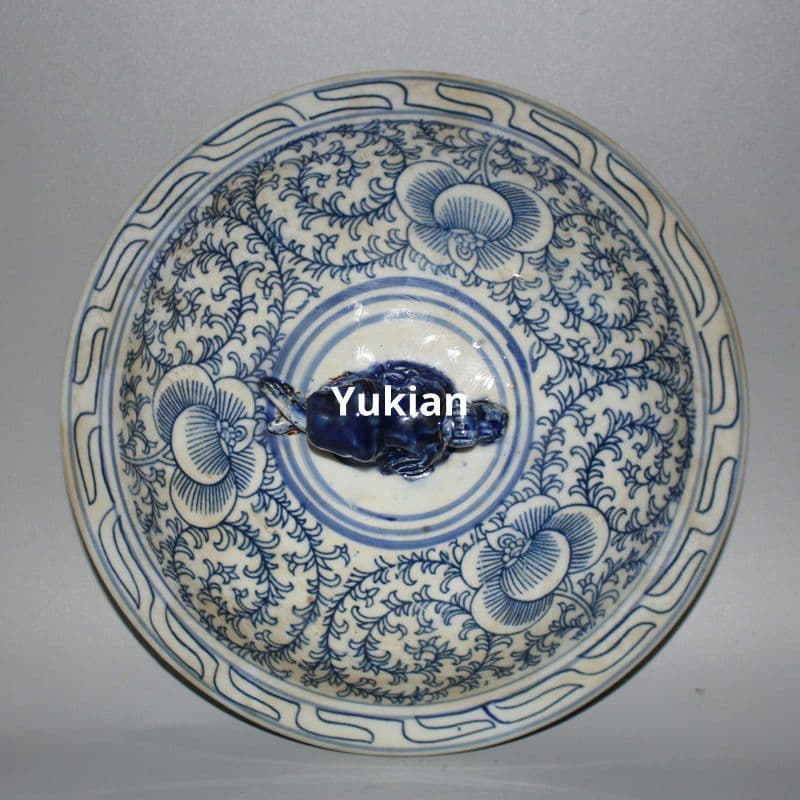 四喜青花缶 喜字缶 磁器 将軍缶 現代工芸品 美術品 装飾品 置物