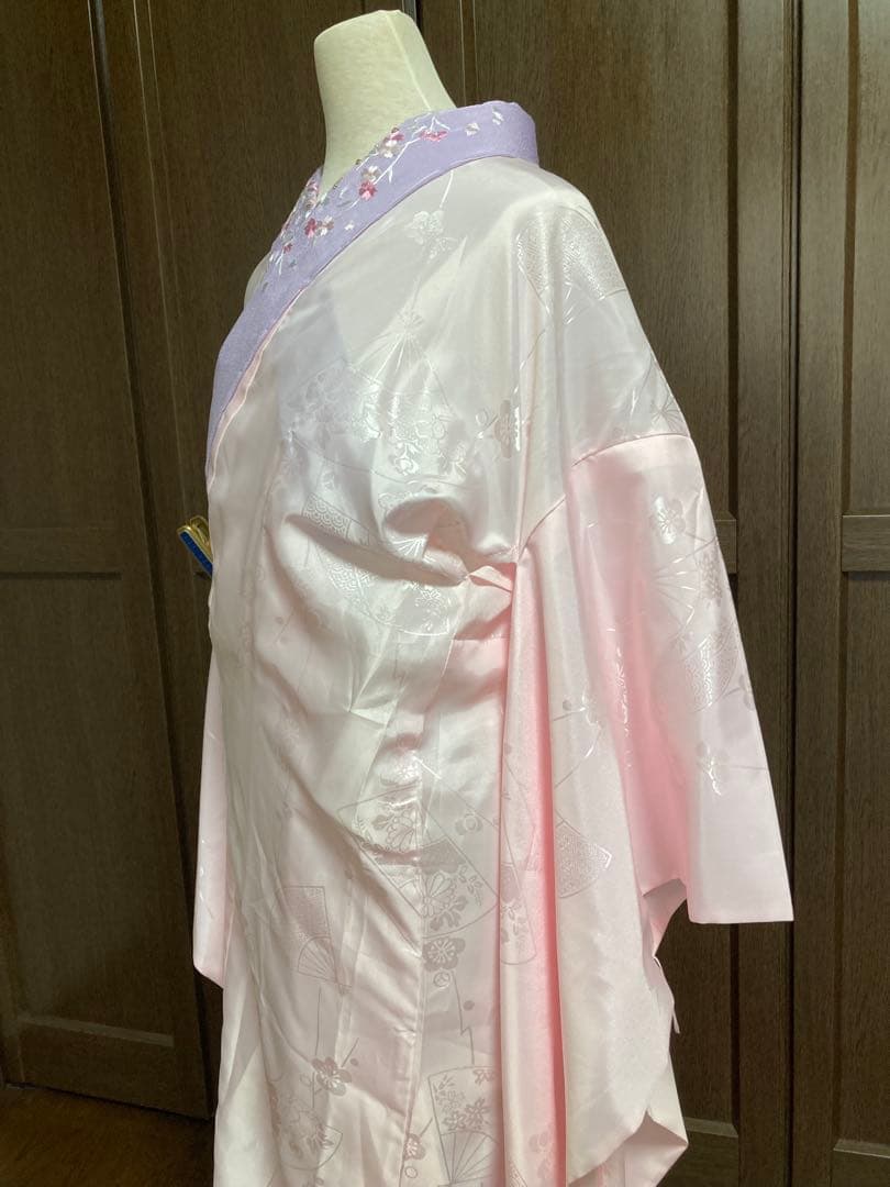 洗える　振袖　ポリエステル　H.L グレイッシュパープル　衣紋抜付き長襦袢