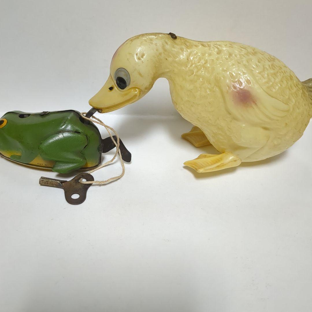 ブリキ玩具　セルロイド　カエルとアヒル