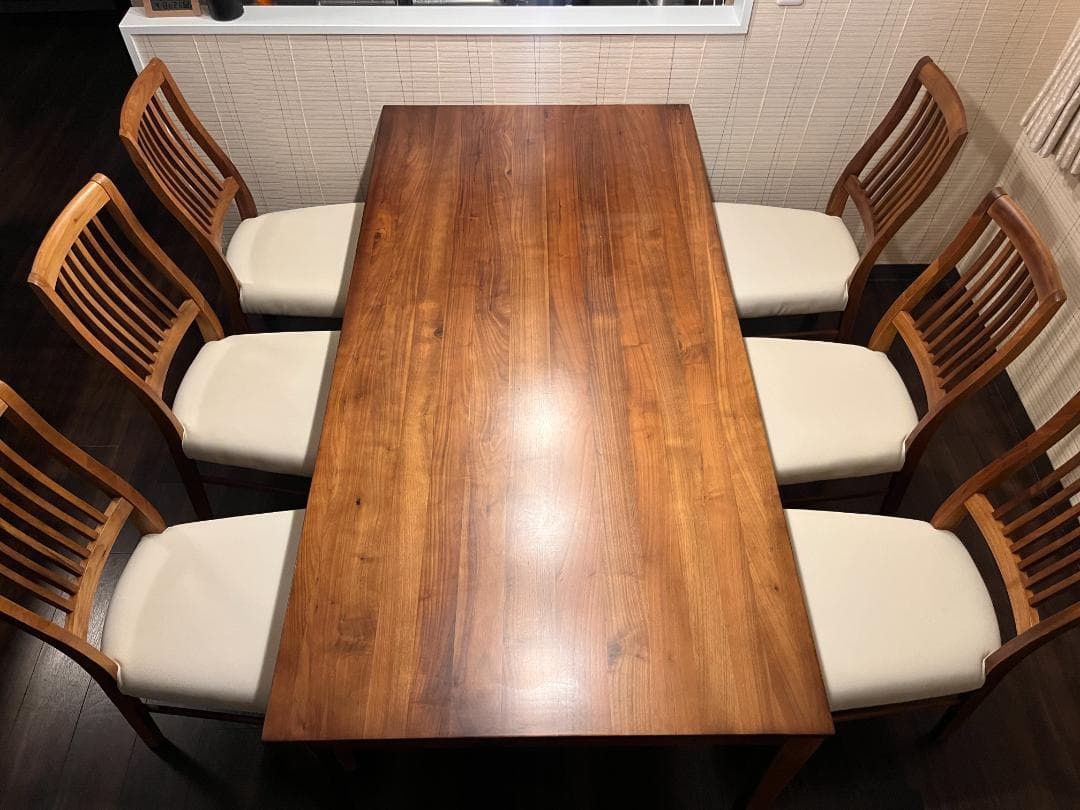 【美品】天然木ダイニングセット（テーブル＋チェア6脚）