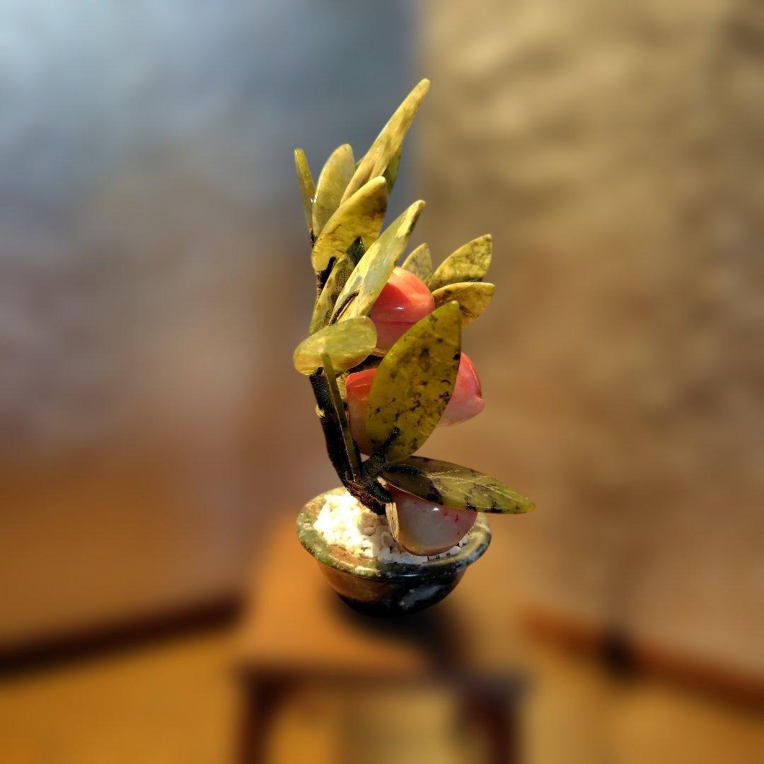 石製果物の木の置物