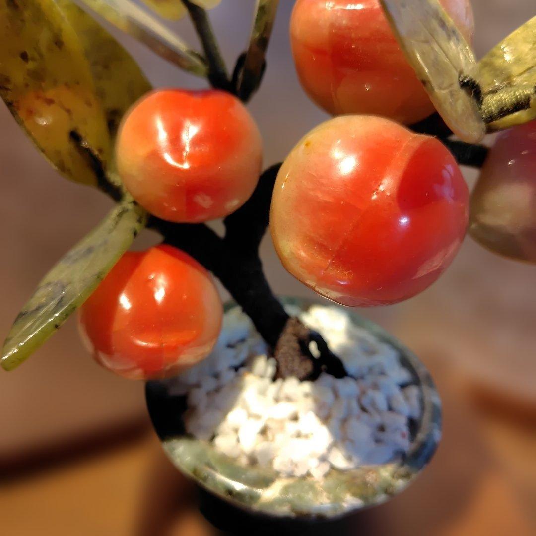 石製果物の木の置物