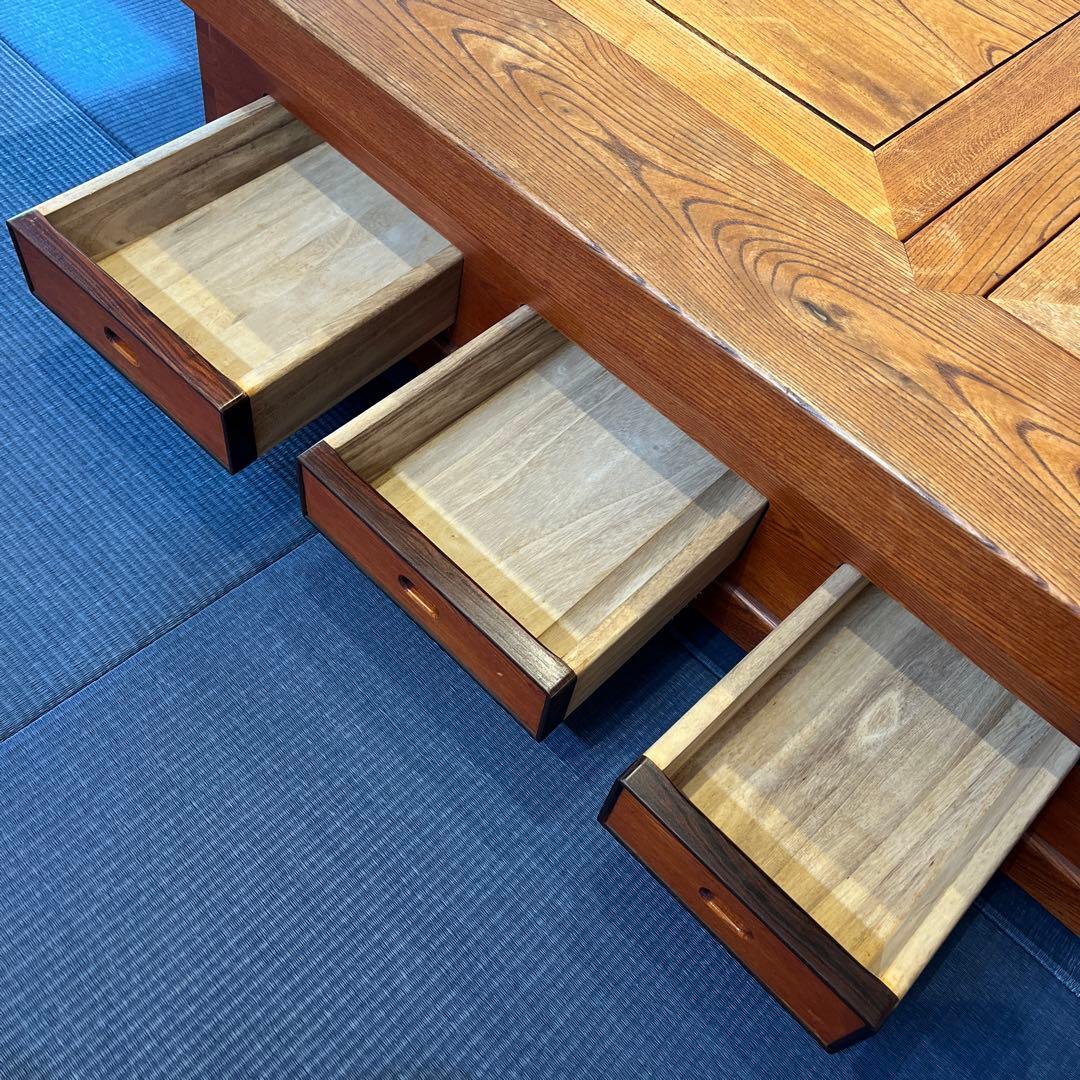 座卓　ローテーブル　囲炉裏　木製引き出しつき　レトロ　アンティーク家具