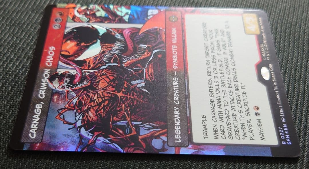 mtg 超稀少 プレブ産 ボーダーレス FOIL 英語 真紅の混沌、カーネイジ