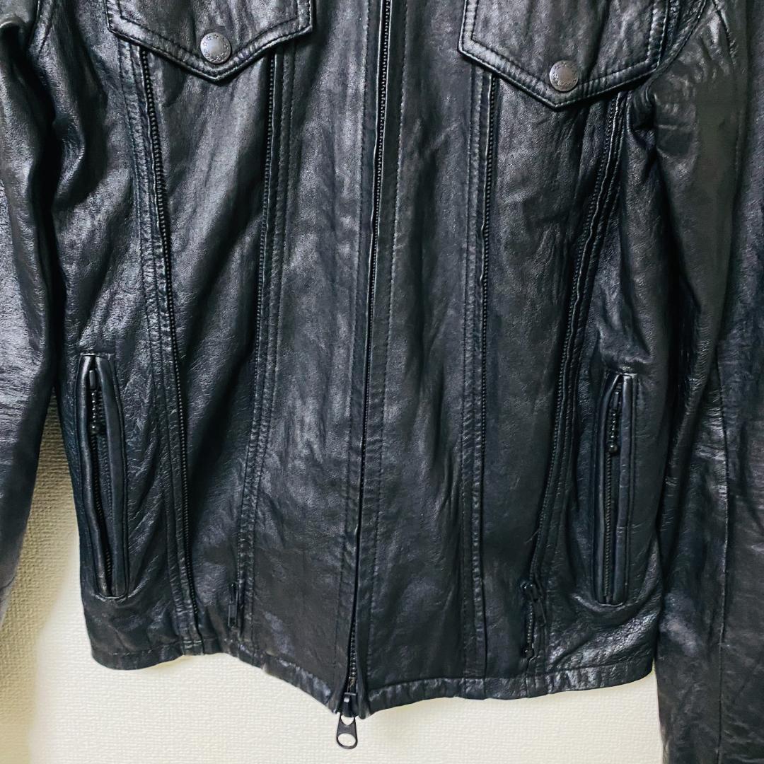 BUFFALO BOBS　 ラムレザー　シングル　ライダースジャケット　M