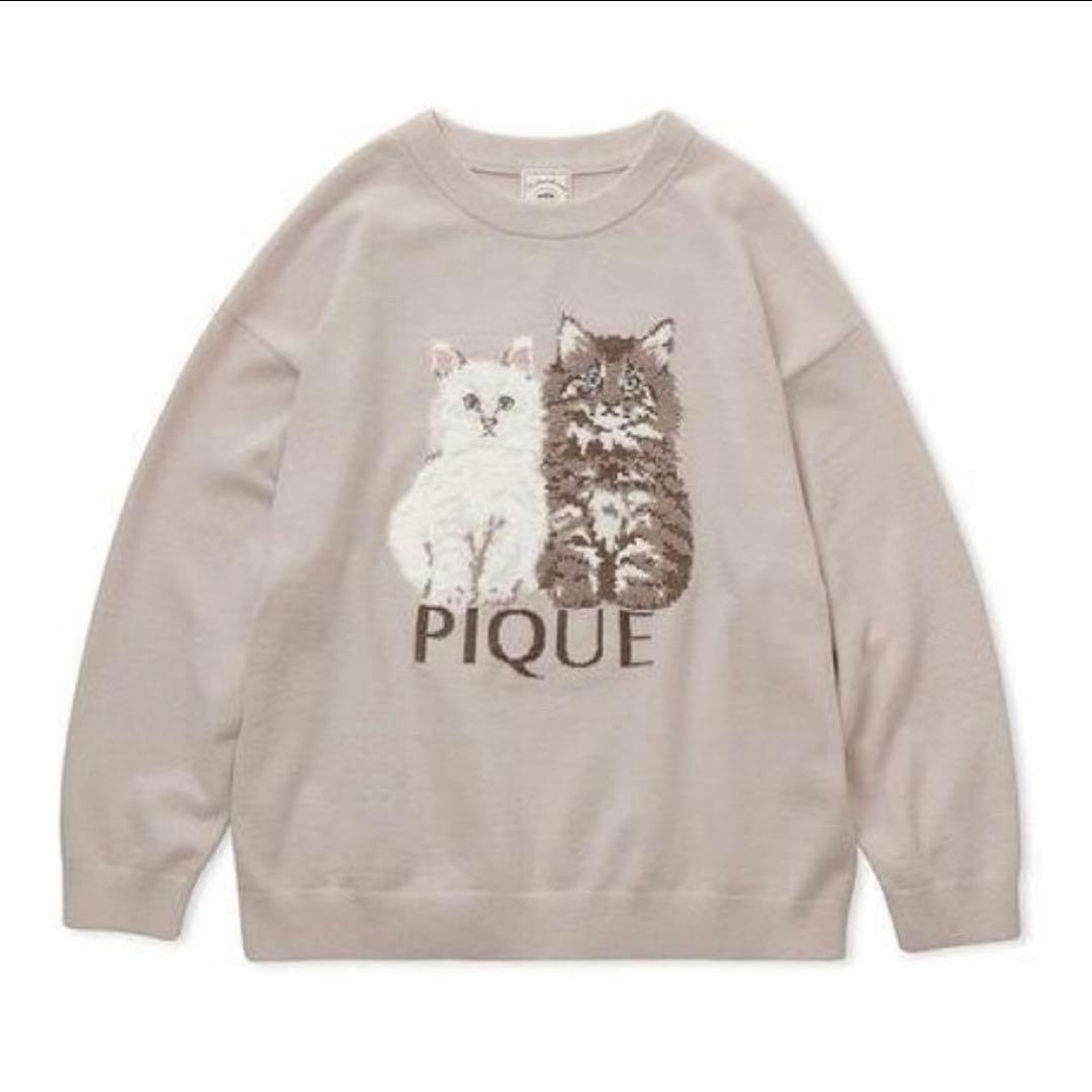 【新品・正規品】 ジェラートピケ ツインキャットジャガード ベージュ 上下セット