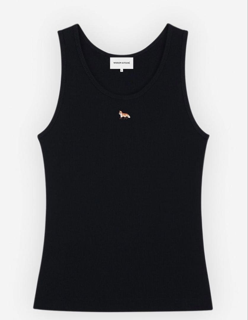 メゾンキツネ リブタンクトップ ブラック XS