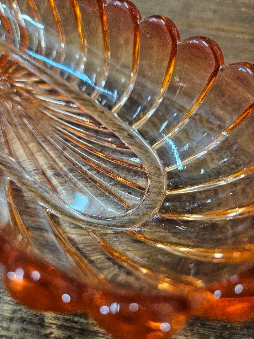 美品 オールドバカラ BACCARAT バンブーローズ トレイ クランベリー硝子