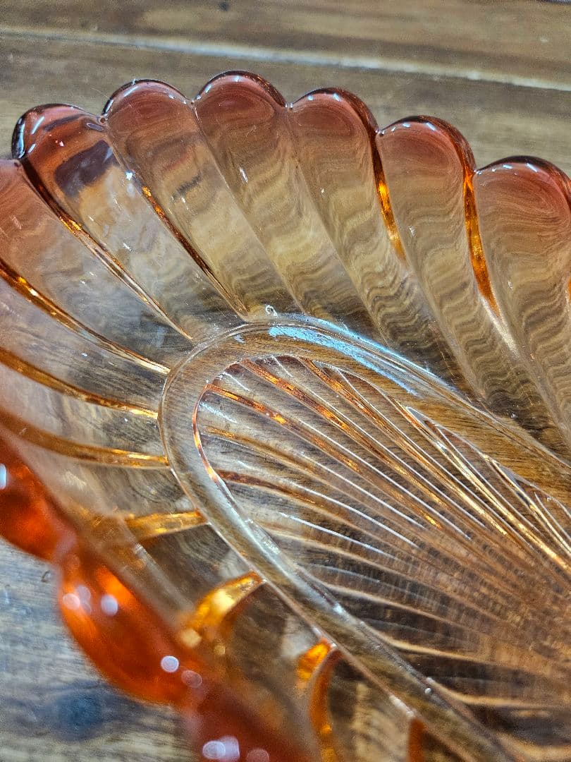 美品 オールドバカラ BACCARAT バンブーローズ トレイ クランベリー硝子