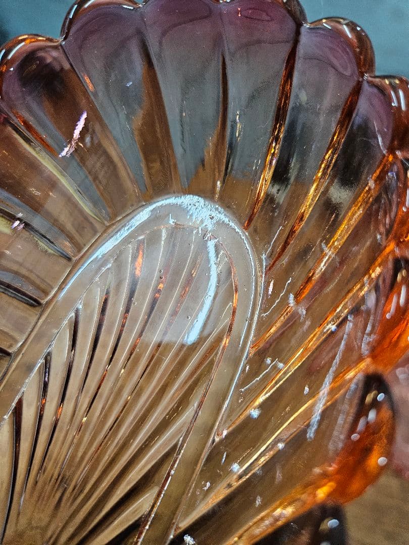 美品 オールドバカラ BACCARAT バンブーローズ トレイ クランベリー硝子