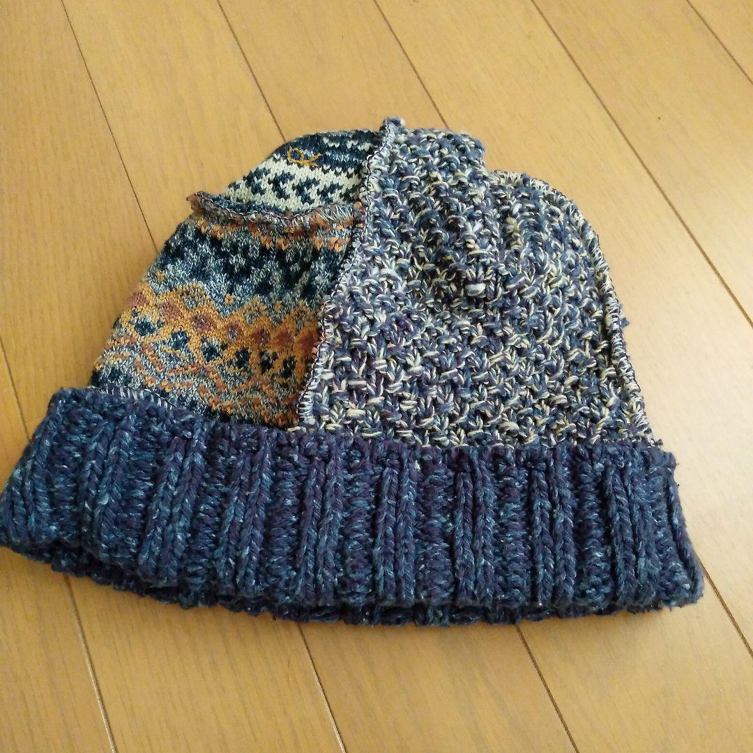 タグあり。2025　45r インディゴ　ニット帽　新品未使用