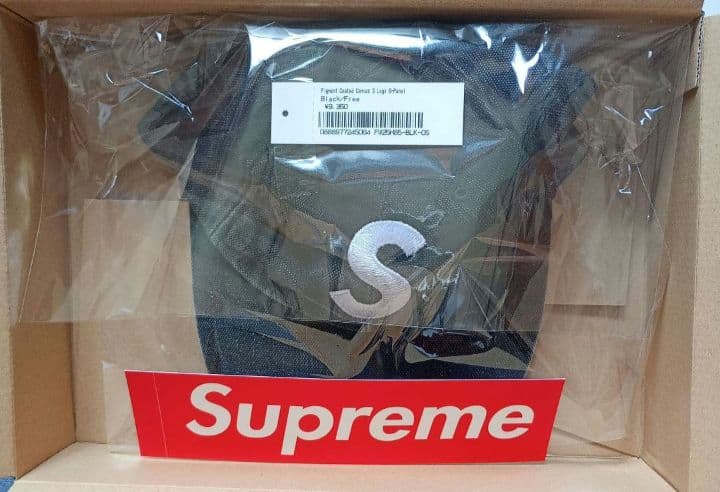 Supreme Pigment Coated Canvas S Logo (黒）