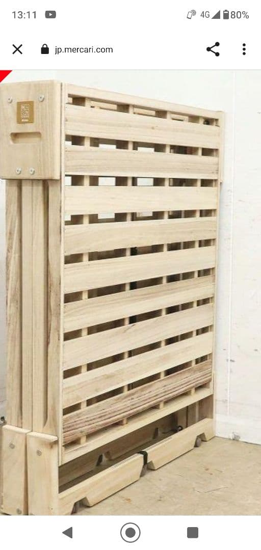 【桐らくねプレミアム】折り畳みベッド・総桐・シングルサイズ・日本製・折りたたみ