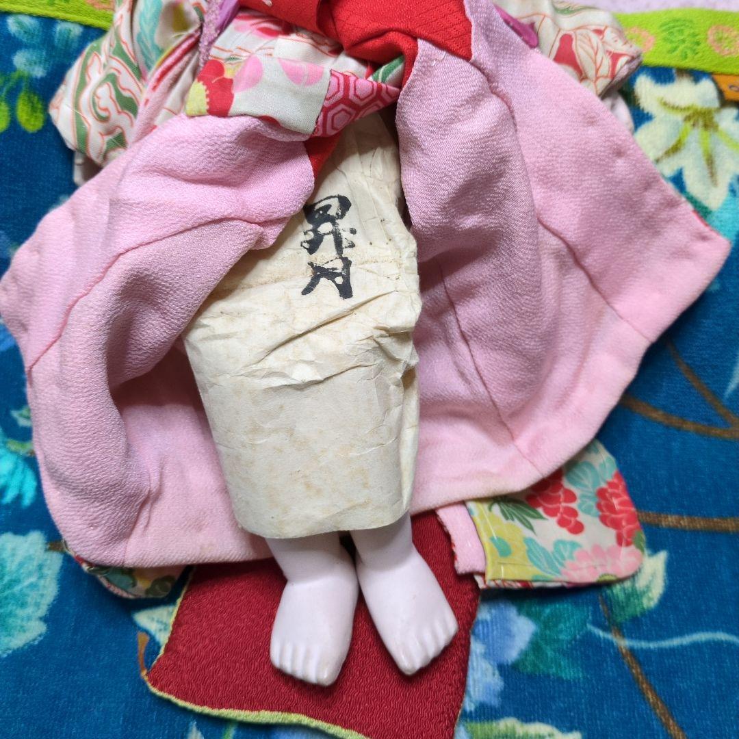 超可愛市松人形　縮緬座布団大正時代