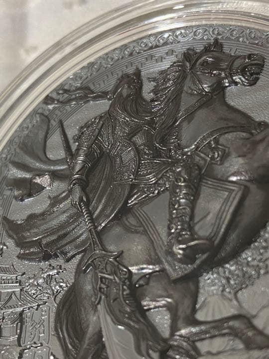 2020　ニウエ　関羽　 五虎大将軍　3オンス　ブラックプルーフ　大型銀貨