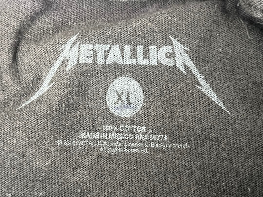 LLICA バンドTシャツ 両面プリント XL フェード ブラック