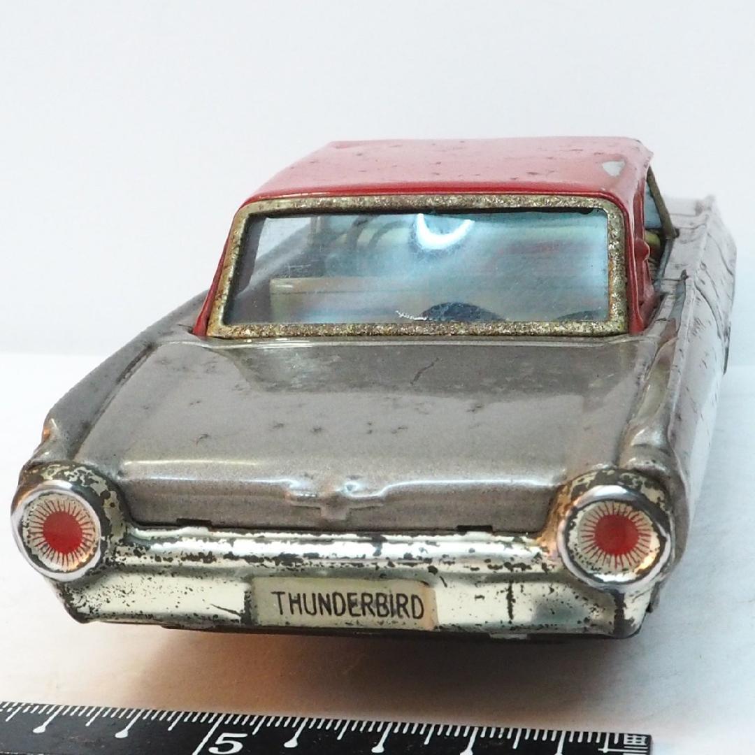 萬代屋【3代目フォード サンダーバード グレー】ブリキtin toy car箱無