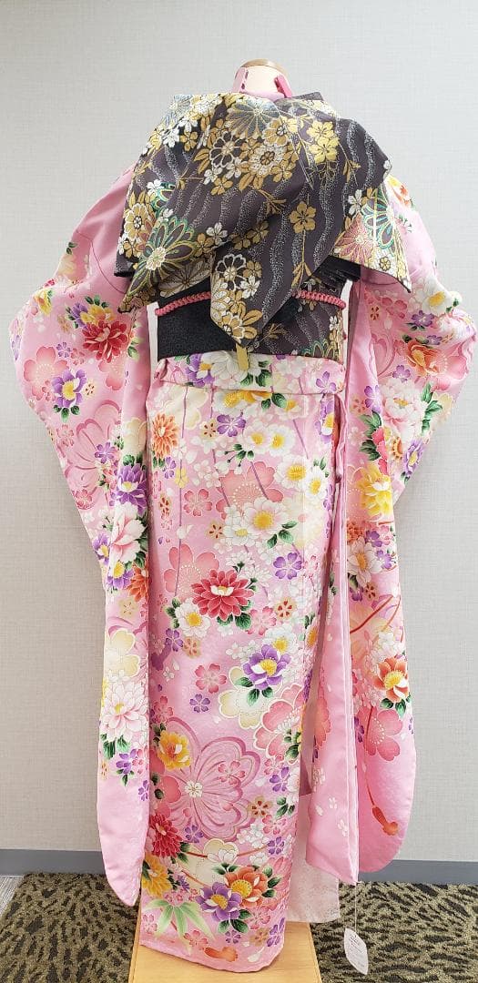 振袖フルセット　桃（ピンク）153㎝～170㎝目安　73-1170