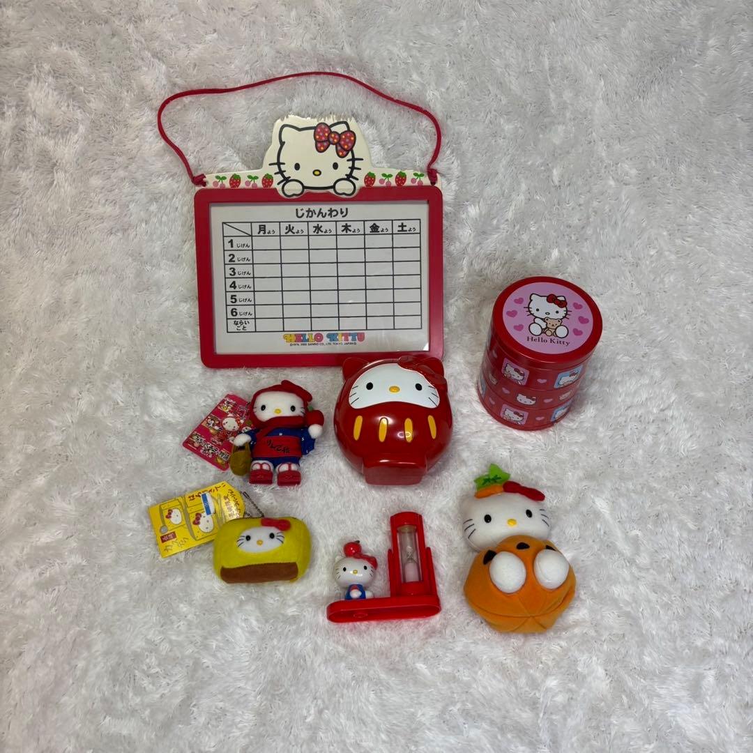 ハローキティ セット ぬいぐるみ ご当地 ハンカチ 時間割表 砂時計 巾着
