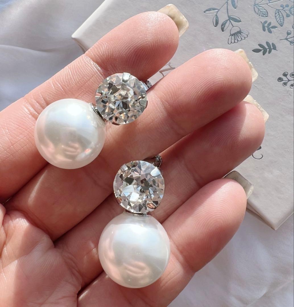 Elizabeth Bower Duet Studパールクリスタルピアス