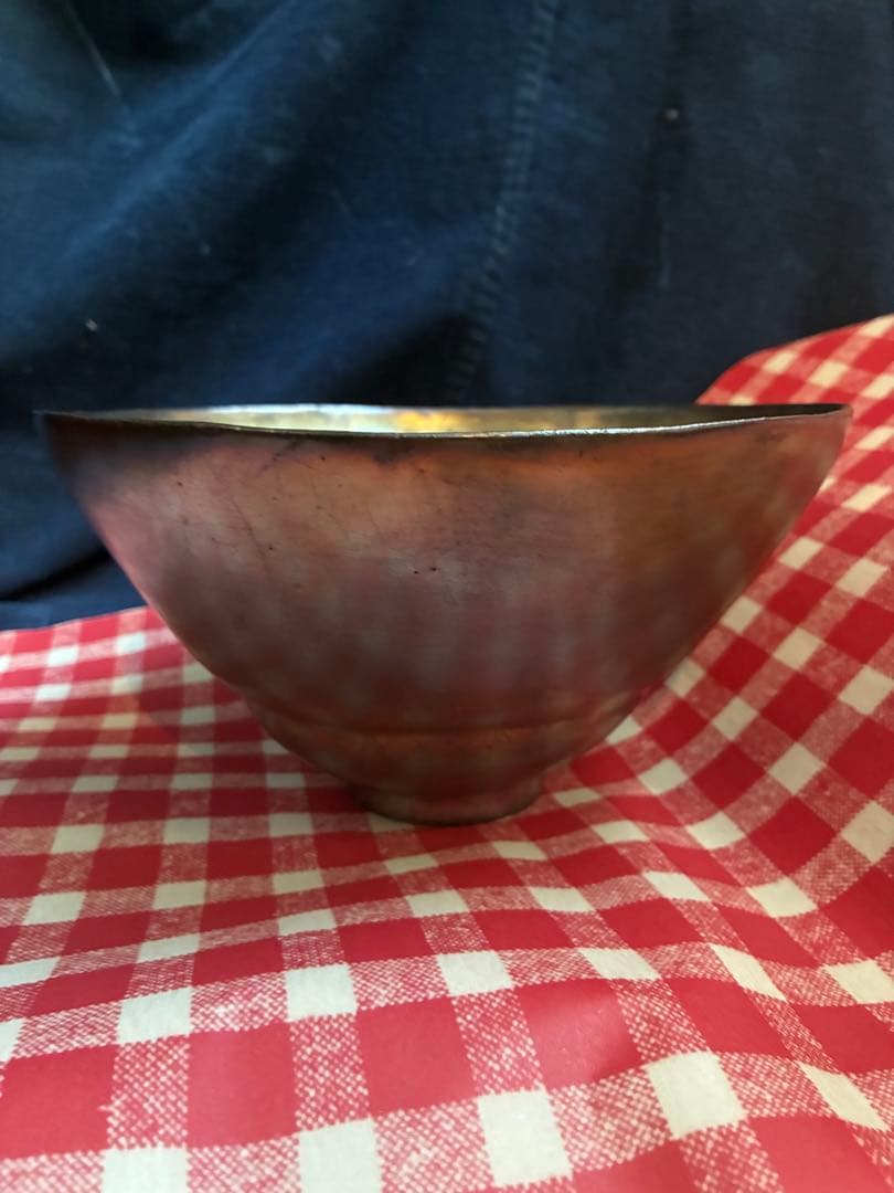 山本教行　岩谷窯　塩釉瑠璃鉢　鉢　ボウル　 直径21.2センチ 陶器　民藝