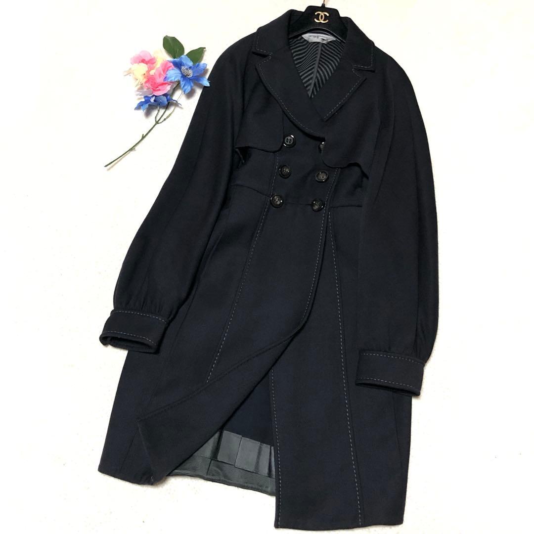 ほぼ未使用　スポーツマックス　チェスターコート　ダブル　ラナウール　シルク　42