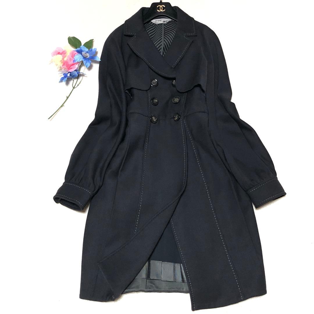 ほぼ未使用　スポーツマックス　チェスターコート　ダブル　ラナウール　シルク　42