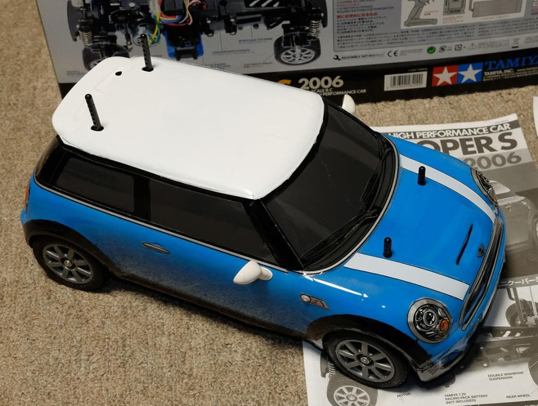 ★くるくる★タミヤ　ミニクーパー2006　組立済　メカ・プロポ付