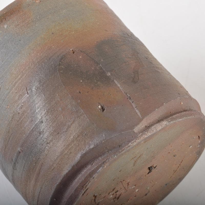 茶道具　備前焼　柴岡香山作　茶入　仕覆付　共箱　V　6502