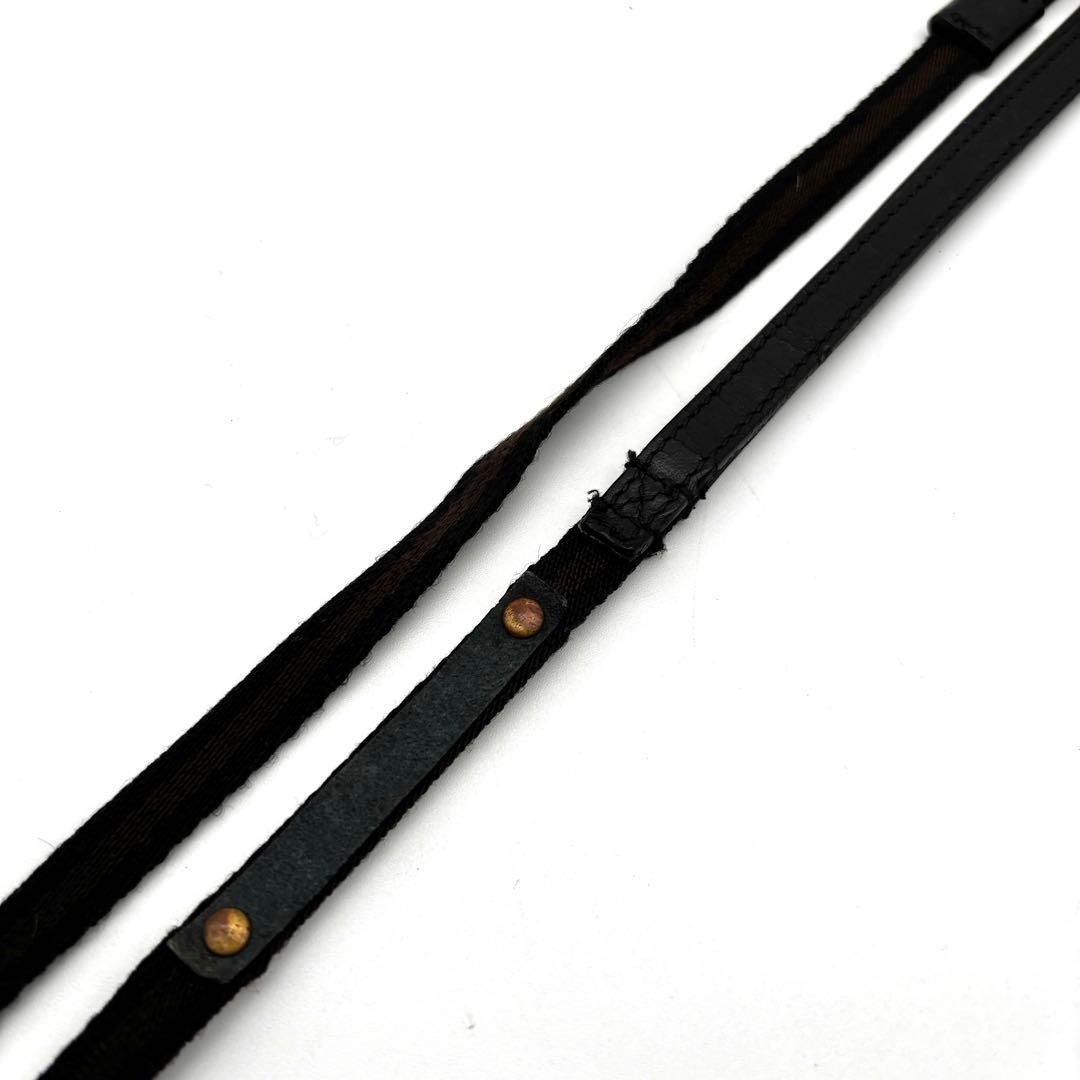 美品・レア GUCCI DOG 犬 リード お散歩 ロゴ金具 ライン 黒 茶