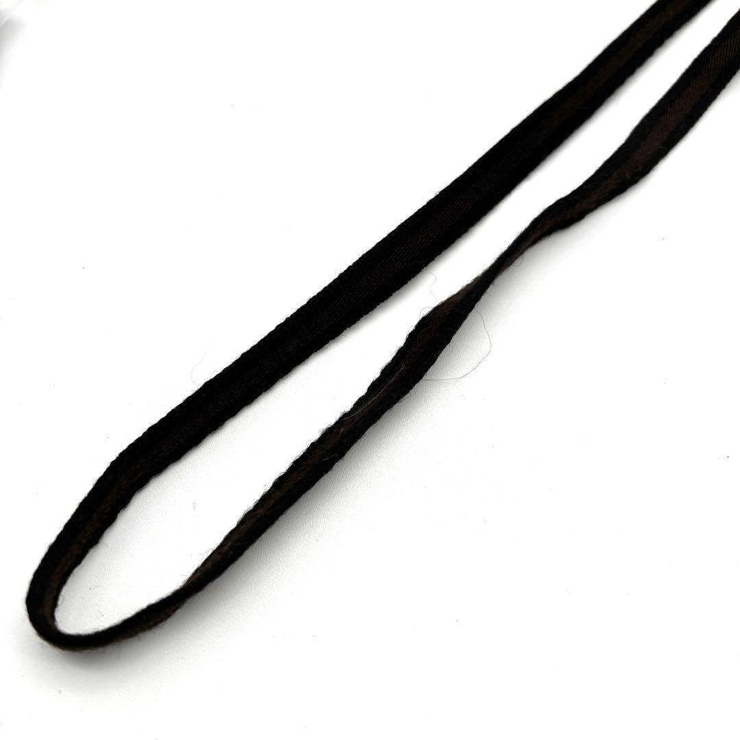 美品・レア GUCCI DOG 犬 リード お散歩 ロゴ金具 ライン 黒 茶