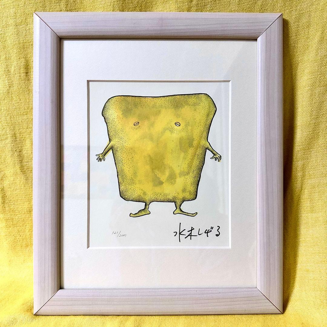 レア 美品 水木しげる ぬりかべ 版画 リトグラフ レフグラフ ゲゲゲの鬼太郎