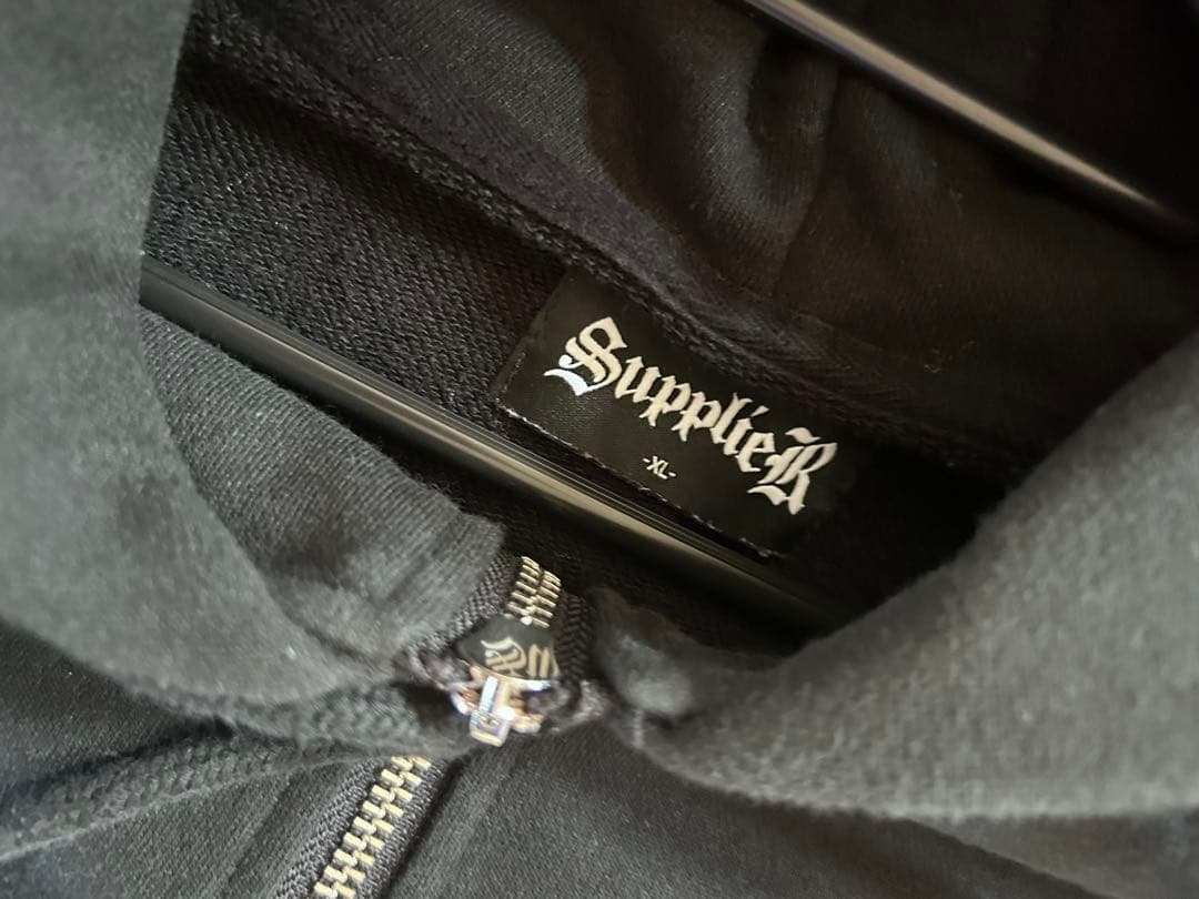 Supplier ブラック フルジップパーカー XL