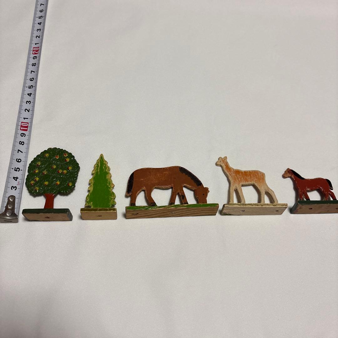 ドイツ　木製　プレート　ヴィンテージ 動物セット