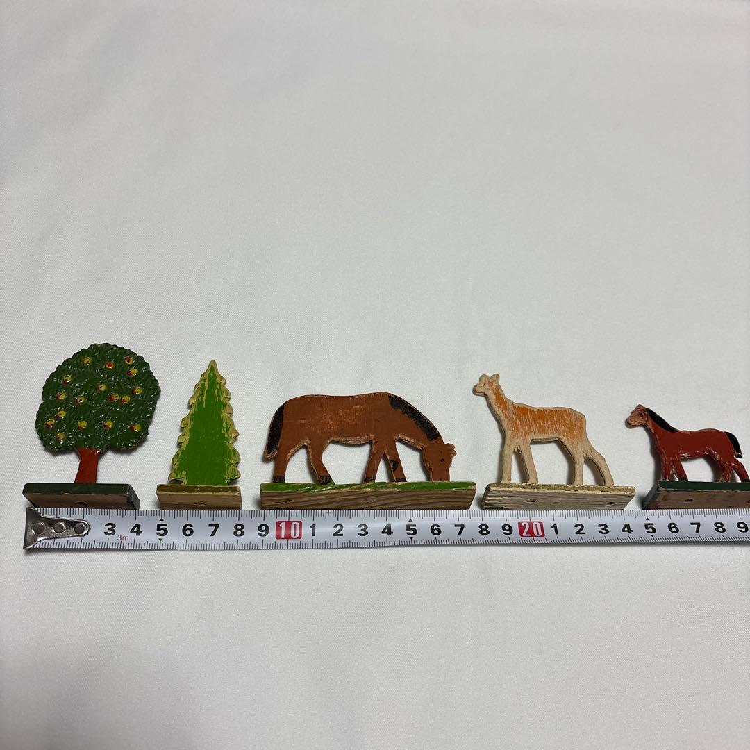 ドイツ　木製　プレート　ヴィンテージ 動物セット