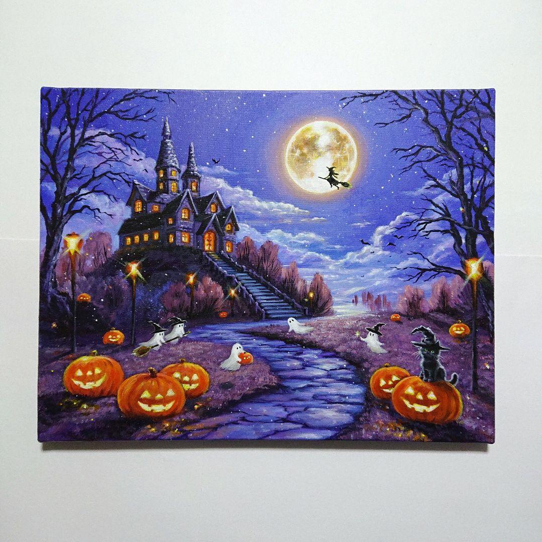 R*U様 【Halloween party】アクリル画 F6 風景画 絵画