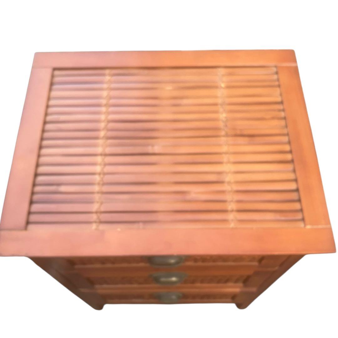 アジアン家具　バンブー　3段チェスト　キャビネット　インドネシア製　インテリア