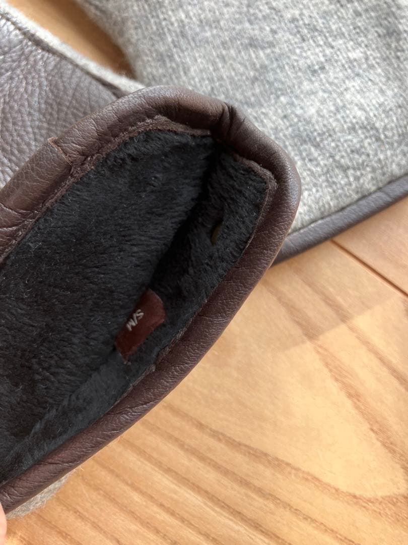 UGG ウール レザー 手袋 S/M グレー