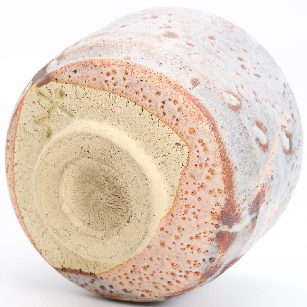 人間国宝 加藤唐九郎作 志野茶碗 茶道具 仕覆付 共箱共布　M662　N5