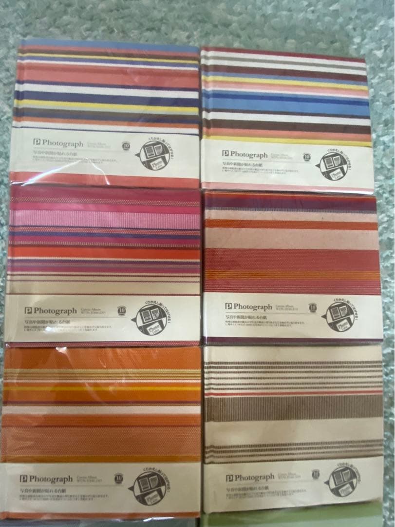 【ユナイテッドビーズ】フォトアルバム　写真　倉敷 帆布 ストライプ10冊セット