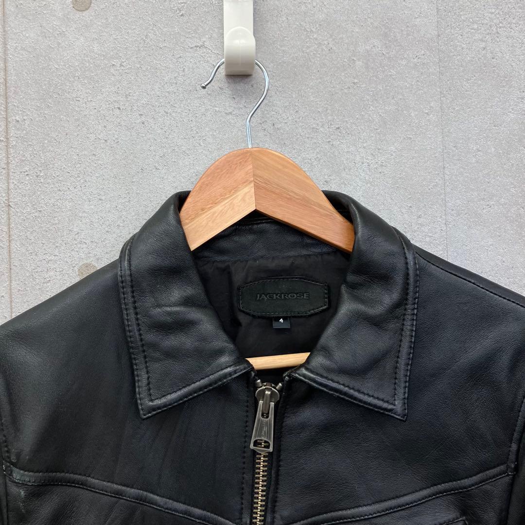 JACKROSE ジャックローズ シングル 羊革 ライダースジャケット 黒 4