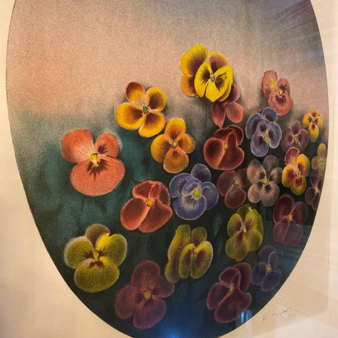 版画　元村平　2点　花束を持つ少女、imprimerie芸術品　美術品