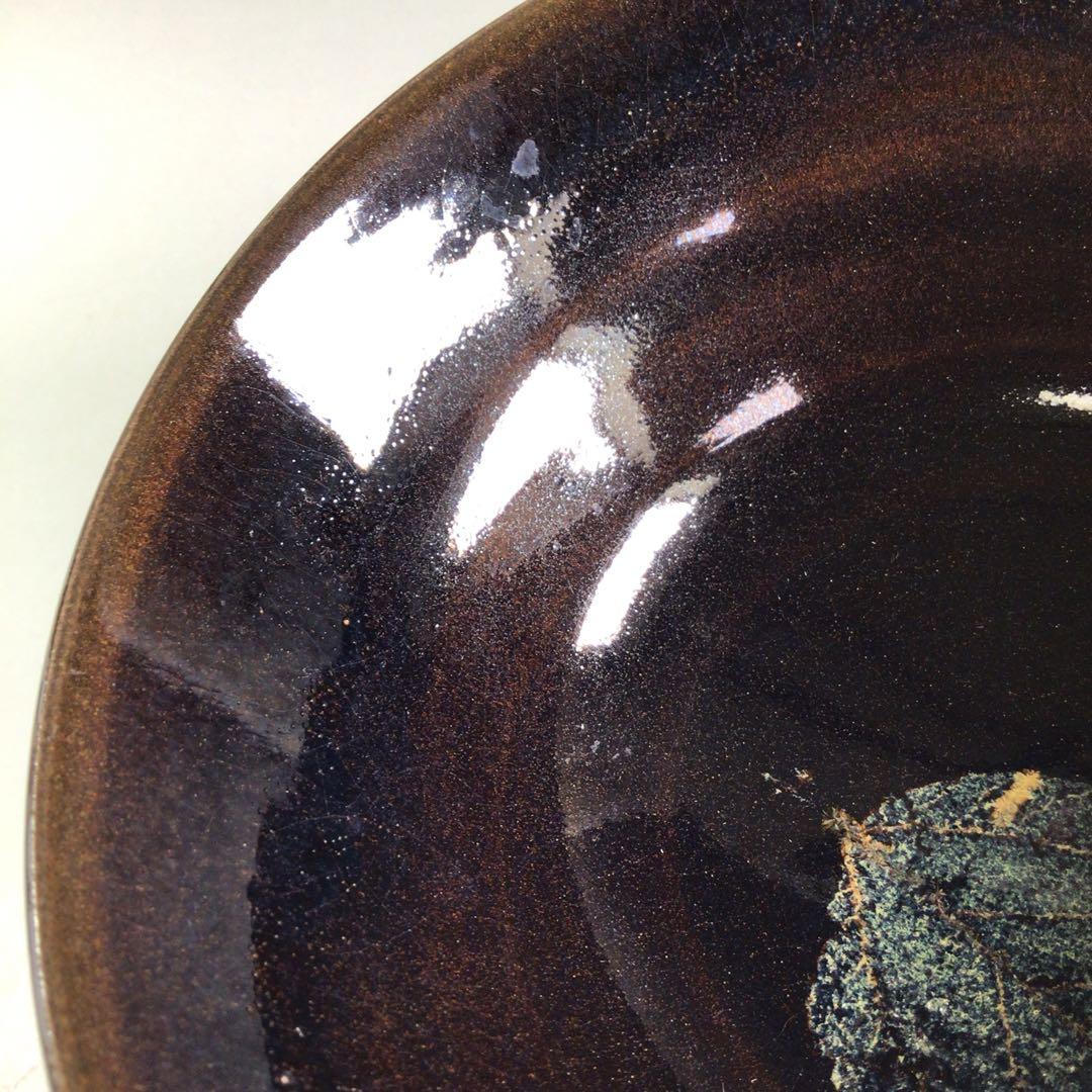 Ｒ５４７　茶碗　『京焼』『土渕善丕氐造』『木の葉天目茶碗』　抹茶碗　共箱　茶道具