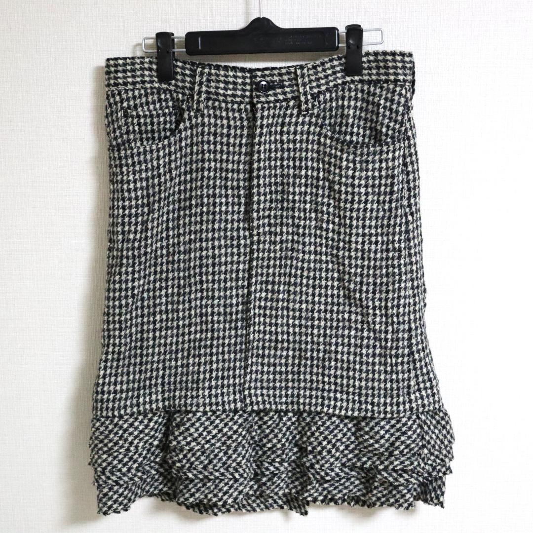 【未使用・美品】トリコ コムデギャルソン ウール100％ スカート 黒 白